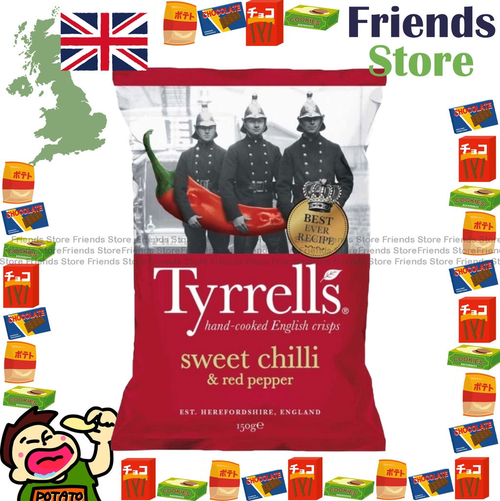 [4004434B] มันฝรั่งทอดกรอบ Tyrrells รสพริกหวานและพริกแดง (150 กรัม)