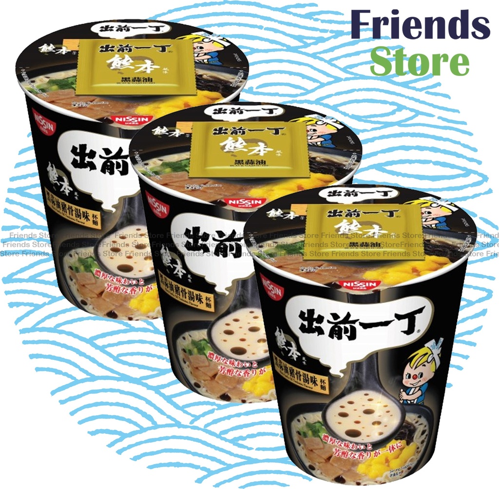 日清 - 出前一丁 杯麵 黑蒜油豬骨湯味 (70克 X 3)