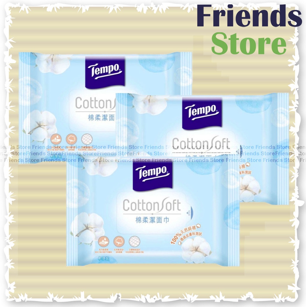 Tempo - ผ้าเช็ดหน้า Cotton Soft (10s/แพ็ค X 3) 棉柔潔的巾 (輕便裝)