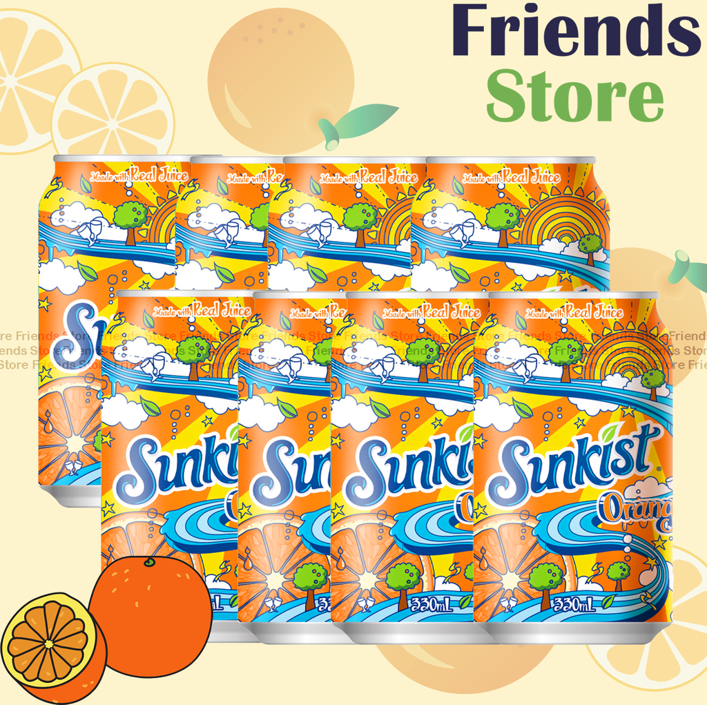 Sunkist - Sparkling Orange Juice Drink (330ml X 8)  (new/old packing randomly distributed)