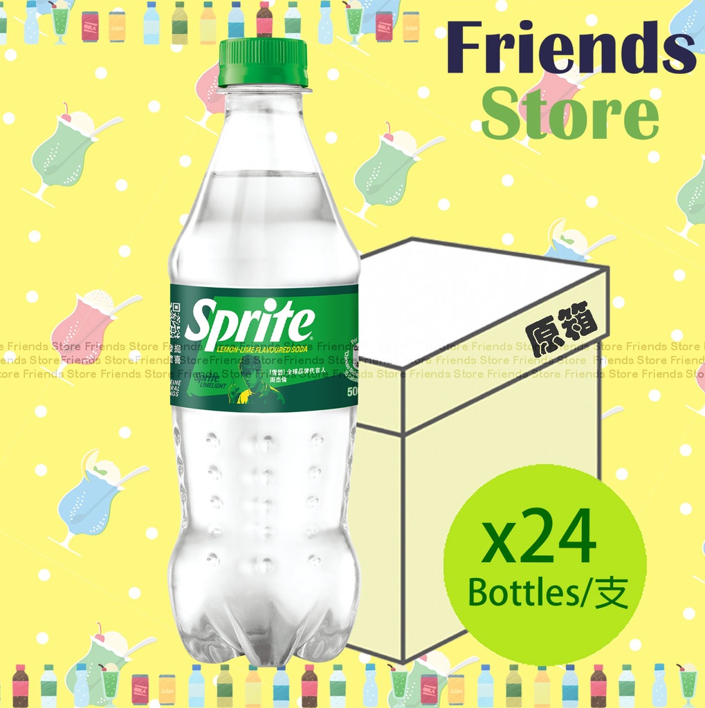 Sprite - [Full case] bottled Lemon and Lime Flavoured Soda (500ml X 24) New/old packing randomly distrubuted
