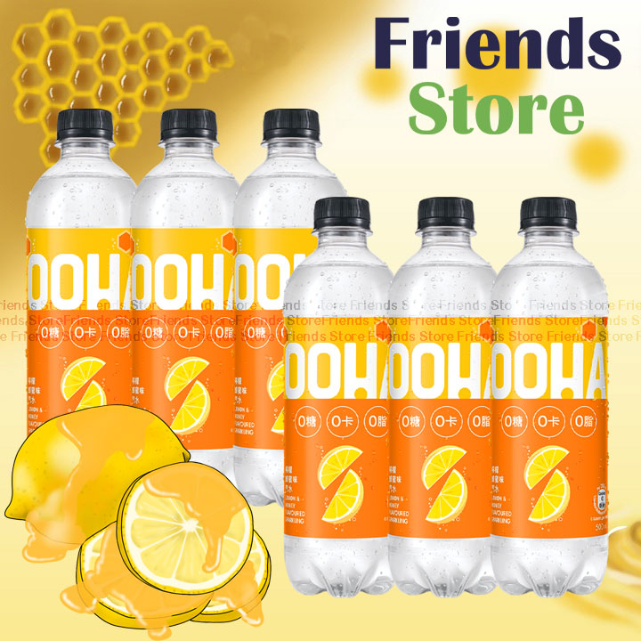 OOHA - (膠樽裝) 檸檬蜂蜜味 無糖汽水 (500毫升 X 6)