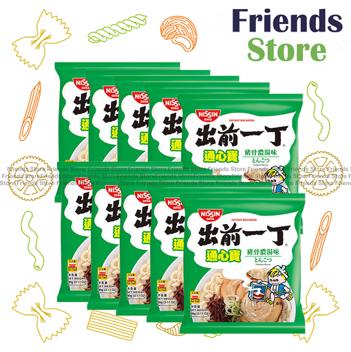 [4YSH4] 日清 - 出前一丁 通心寶 通心粉 豬骨濃湯味 (90克 X 10)