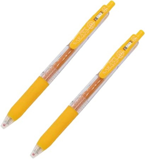 [124006G] ゼブラ - サラサ 0.5mm クリックゲルペン (JJ15-Y) イエロー × 2