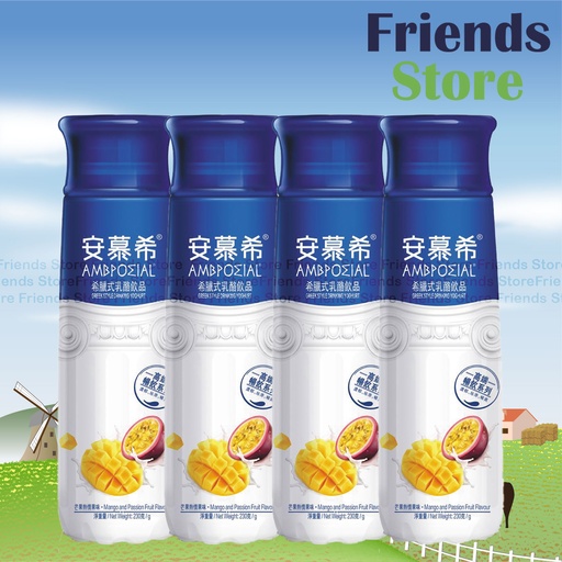 [4001731A] AMBROSIAL - Greek Style MANGO & PASSIONFRUIT Drinking Yoghurt Drink (230g X 4)