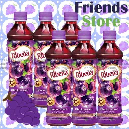 [4000144A] Ribena - Bottled Blackcurrant Fruit Drink (450ml X 6)BBD:on/after AUG 2025