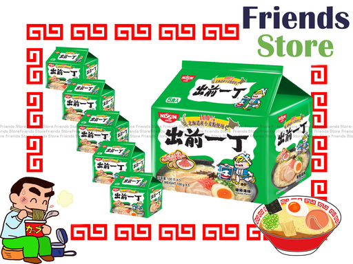 [4MC13] Nissin - [Full Case] Demae Iccho - Hokkaido Wheat Flour Tonkotsu Flavour Instant Noodle  (5pcs/bag X 6)