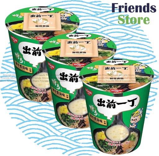 [400114R1] 日清 出前一丁 カップヌードル 博多風豚骨濃厚スープ味 (74g × 3)