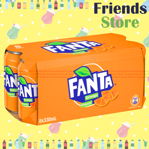 [400402] Fanta - Orange Flavoured Soda  (330ml X 8) New/Old packing randomly distributed