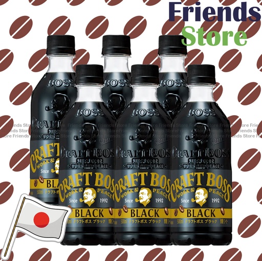 [4129R] Suntory - Bottled Boss Black Coffee (500ml X 6) (Pallaral Import)