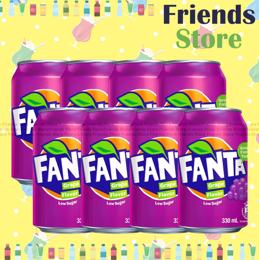 [400281_8CAN] Fanta - 提子Grape Flavoured Soda Drink  (330ml X 8) New/Old packing randomly distributed