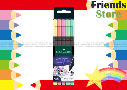 [12758D3] FABER CASTELL - 5-Color Grip Finepen (Fineliner) 0.4mm 151602