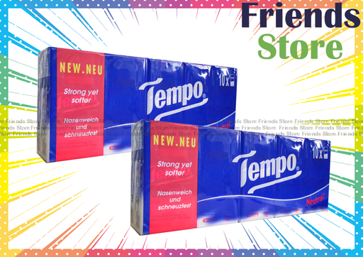 [13031FA] テンポ - テンポ ロングティッシュバッグ ナチュラル 無香料 (1パック8枚入り x 10 x 2) (パッケージはランダムに配布されます)