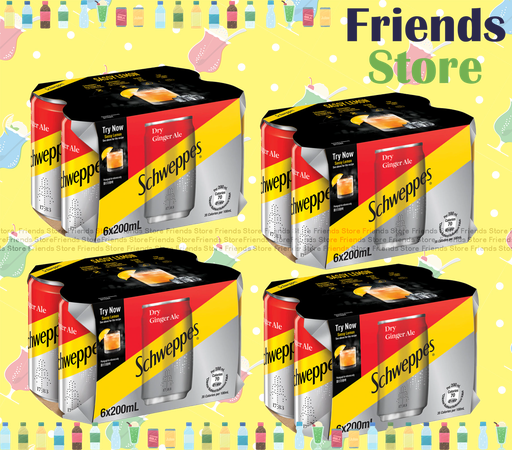 [400295] Schweppes - [Full case] Dry Ginger Ale Mini Can  (200ml x 6 x 4) New/old packing randomly distributed