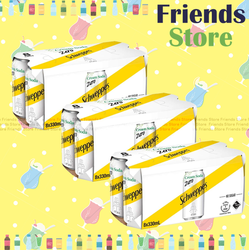 [400293F] Schweppes - [Full case] Canned Cream Soda Zero (330ml X 8 X 3)
