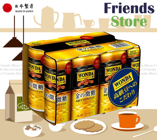 [4126L5R] Asahi - 金の微糖 Wonda Mild Sweet Coffee (金色）(185ml x 6)  (Parallel Imported Goods)