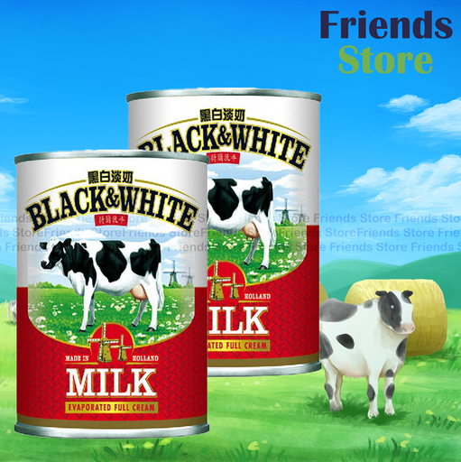 [40007730] BLACK & WHITE - 大罐裝 Full Cream Evaporated Milk (385ml X 2)