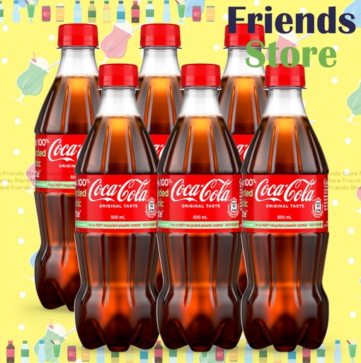 [400758_6] 可口可樂 - 樽裝 可樂汽水 飲品 (500毫升 X 6) #Coke #Coca-Cola