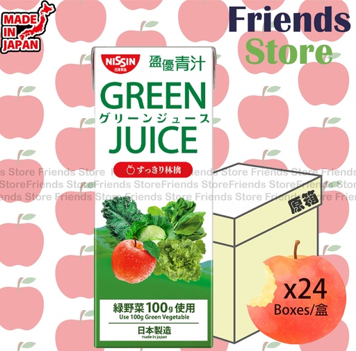 [4MC191AF] Nissin - [Full Case] 盈優 Green Juice Refreshing Apple (200ml X 24)