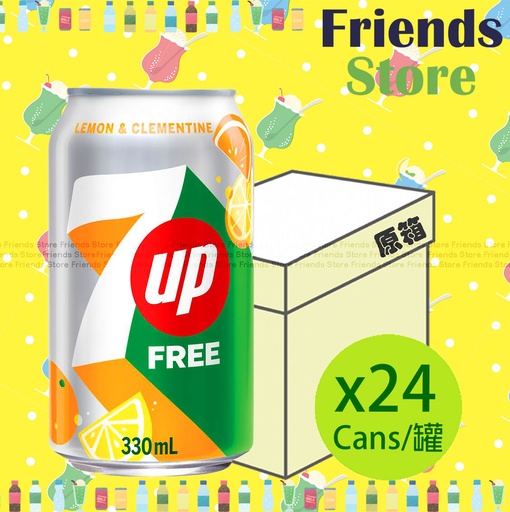 [400398LF] 7up - [Full Case] Light Soft Drink Lemon & Clementine Flavour (330ml X 24)