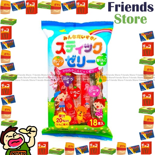 [4130PA] りぼん - 日本のフルーツ風味ゼリースティック（1パック18本入り）（並行輸入品／パッケージはランダム配布）