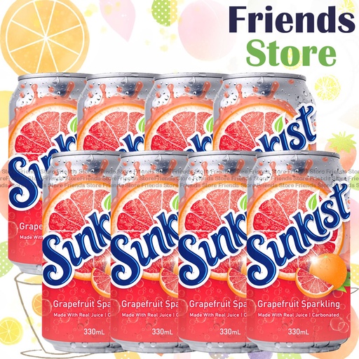 [4007592A1] Sunkist - Sparkling Grapefruit Juice Drink (330ml X 8) (new/old packing randomly distributed)