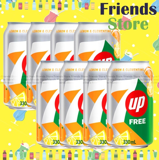 [400398L] 7up - Light Soft Drink Lemon & Clementine Flavour (330ml X 8)