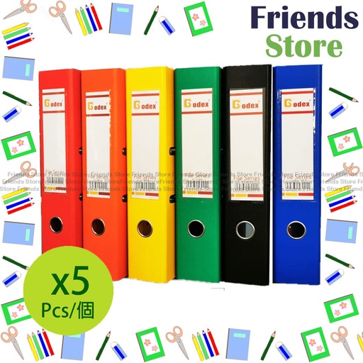 [LFA35-] Godex -  F4-  3 inches (7.5cm) Lever Arch File Binder X 5PCS (Orange Color) 