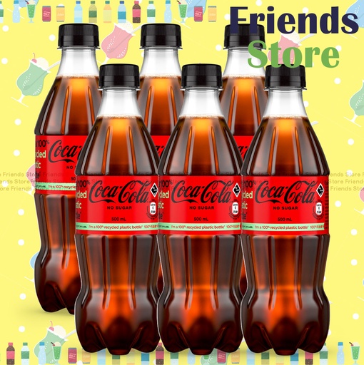 [400759_6] 可口可樂 - 樽裝 零系ZERO可樂汽水 飲品 (500毫升 X 6) #Coke #Coca-Cola 