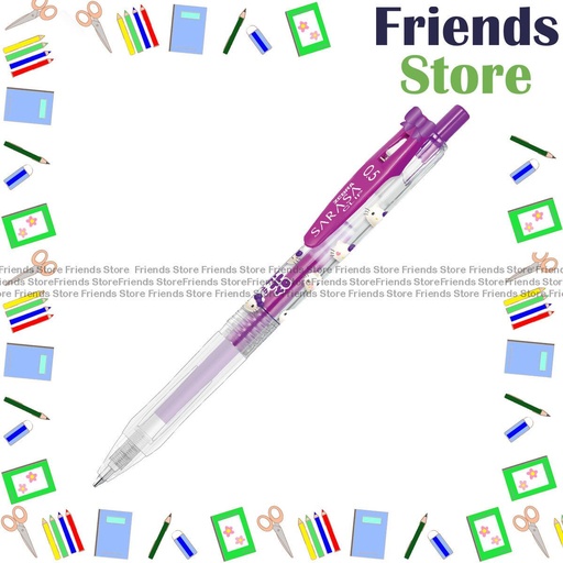[124006HKE] Zebra 斑馬牌 - 日本製 限定版 Sarasa 0.5mm Hello Kitty 按掣啫喱筆 (JJ15-HK-PU) 凱蒂貓 紫色 X 1