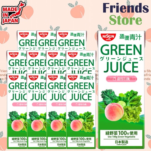[4MC191B] Nissin - 盈優 Green Juice White Peach (200ml X 12)BBD:on/after OCT 2025