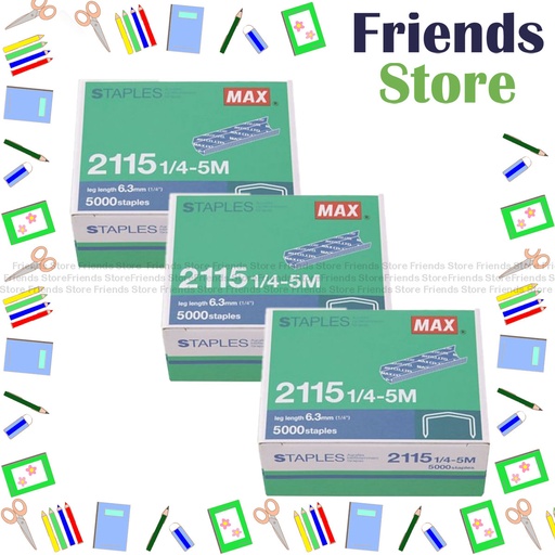 [14023] MAX - No.B8 (2115-1/4) ブックネイル - 5000個/箱 x 3箱