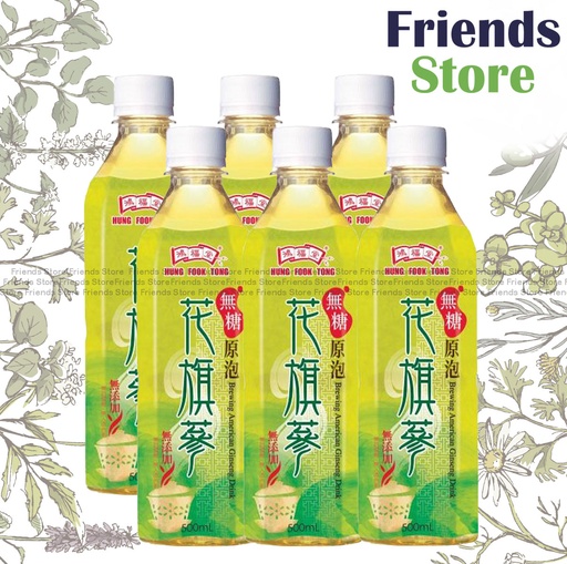[400160U] 鴻福堂 - 無糖原泡花旗蔘 (500毫升 X 6) 最佳飲用日期：2025年10月或之後