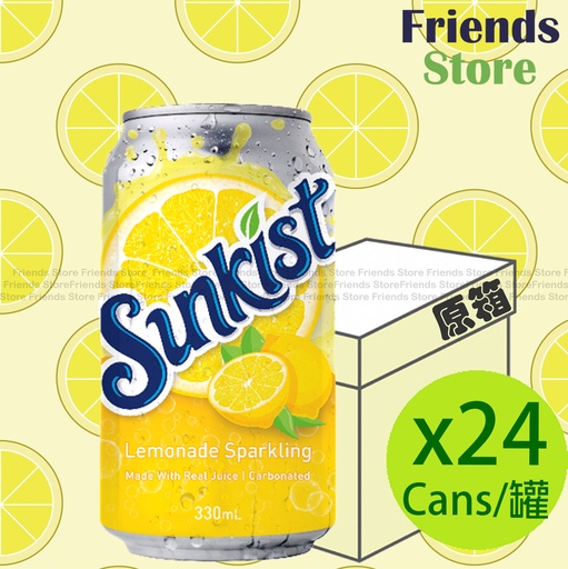 [4007592F] サンキスト - 【オリジナルボックス】スパークリングレモンジュースドリンク（330ml×24本）（新旧パッケージランダム発送）