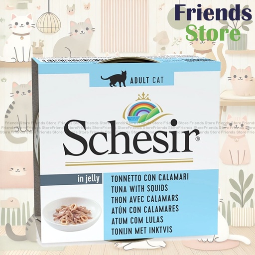 [SCH172716] Schesir - 雪詩雅 271 天然無穀 吞拿魚 魷魚 罐頭85克 成長健康 貓罐頭 [新舊包裝隨機發貨]