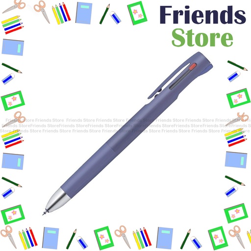 [12102B1] ゼブラ - 日本製 BLen 3C 赤・青・黒 ボールペン 0.5mm グレイッシュブルー軸 (B-B3AS88-BIZ-DB)