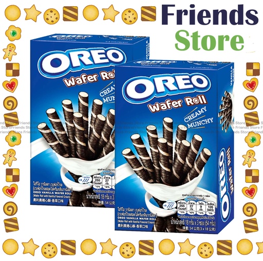 [4im8c] Oreo - Wafer Roll Vanilla Flavour (18g X 3) X 2 (Packing Randomly Distributed)