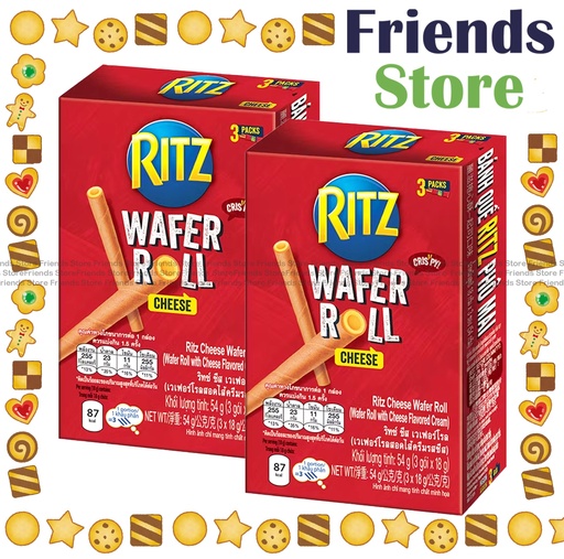 [4im8f] RITZ - Cheese Wafer Roll (Wafer Roll w/ Cheese Flavoured Cream) (18g X 3) X 2  (PKG Randomly Dist.)