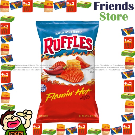 [4000219G1] RUFFLES - (家庭大包裝) Flaming Hot Flavored Potato Chips (184.2g X 1)