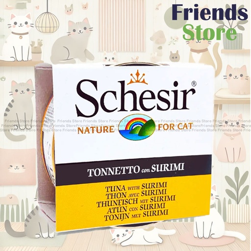 [SCH750068] Schesir - 雪詩雅 136 全天然 吞拿魚 蟹肉飯 貓罐頭85g 全方位保健 貓罐頭[新舊包裝同時發貨]