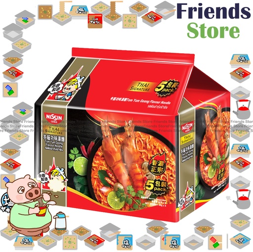 [4MC16H] Nissin - Thai Signature Tom Yum Goong Flavour Noodle Soup  (紅) (5-Pack)