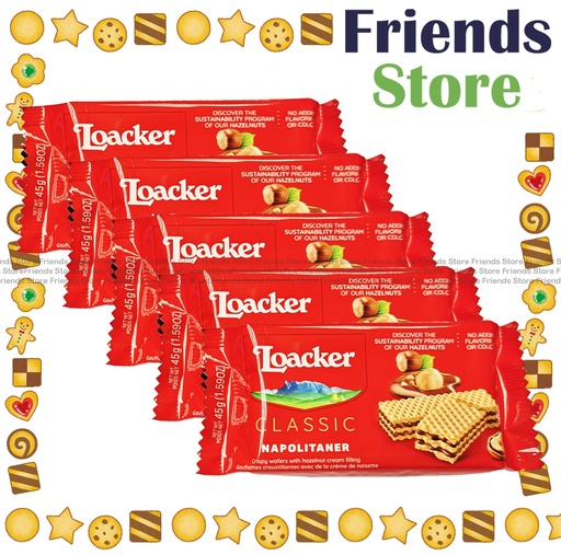 [4TM2H5] Loacker - Loacker ヘーゼルナッツウエハース（レッド）（45g×5パック）