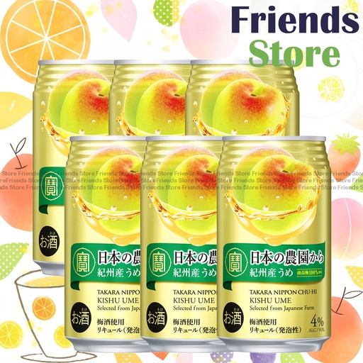 [40109A] Takara - Japan Nippon Chu-Hi Nihon Nouen Kara Ume Flavour 梅味  (350ml X 6)