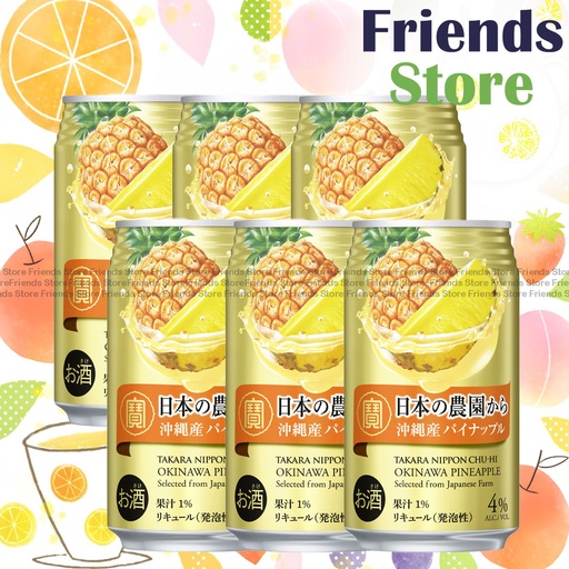 [40109C] Takara - Japan Nippon Chu-Hi Nihon Nouen Okinawa Pineapple Flavour 菠蘿味  (350ml X 6)