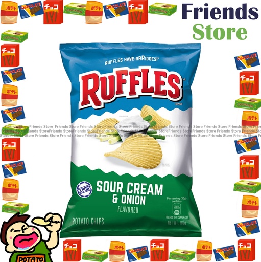 [4007633B9C] レイズ - ウェーブオニオンクリーム味 ウェーブポテトチップス (180g x 1)