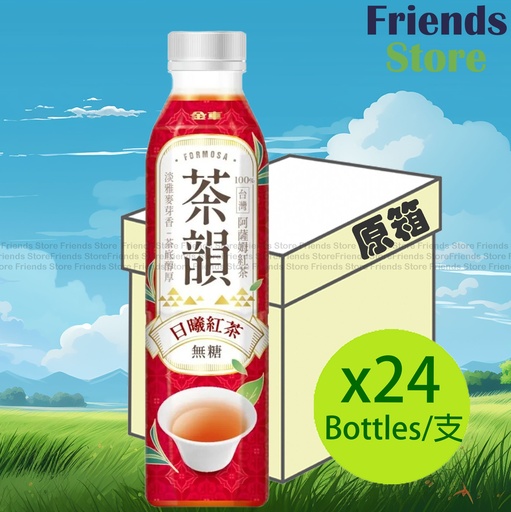 [4004417DF] 金車 - [オリジナルボックス] 台湾金車茶 - サンシャインブラックティー（無糖）（580ml×24本）