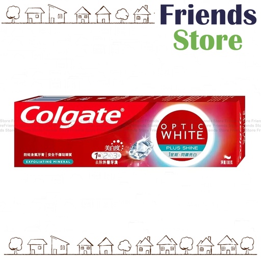 [COL001A] Colgate - Optic White Plus Shine EXFOLIATING MINERAL Toothpaste(815157)(閃鑽亮白)100g