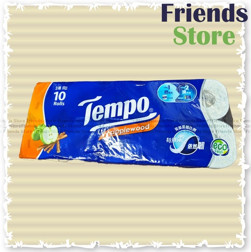 [13031G1G] Tempo - <10卷> 得寶 <三層> 印花蘋果木味 衛生紙 廁紙 (10卷裝)   (包裝隨機發放)