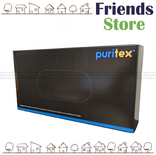 [241250M1] Others - Puritex - 無粉丁腈 丁晴多用途手套 100隻/盒; 藍色中碼