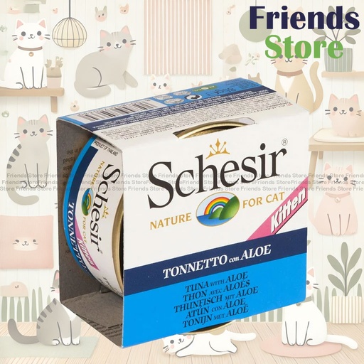 [SCH750330] Schesir - 雪詩雅 184 全天然 吞拿魚 蘆薈飯 幼貓罐頭85g 全方位保健 貓罐頭[新舊包裝同時發貨]